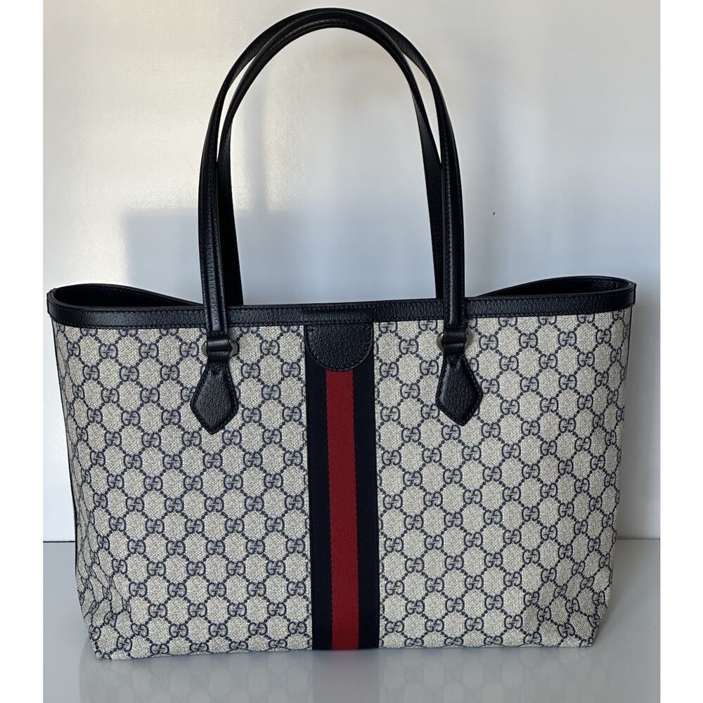 Gucci GG Supreme Web Canvas/Leather Medium Tote Bag Italy 631685 NWOT - Picture 10 of 16